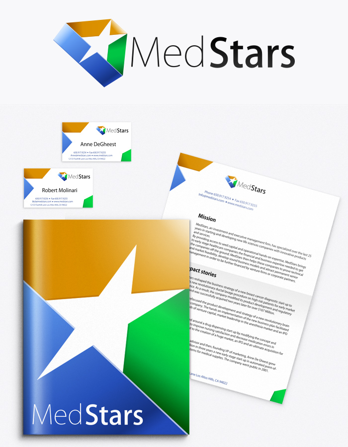 Logo and corporate papers for Medstars.